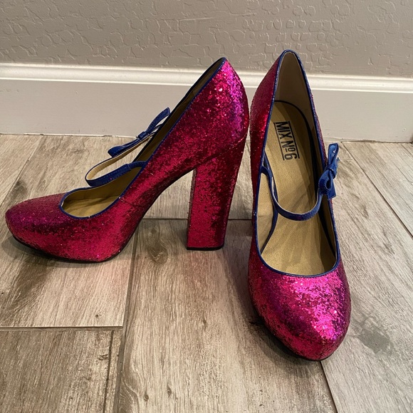 Mix No.6 Womens Heels. Pink Glitter. Size 8.5. EUC - Picture 4 of 5